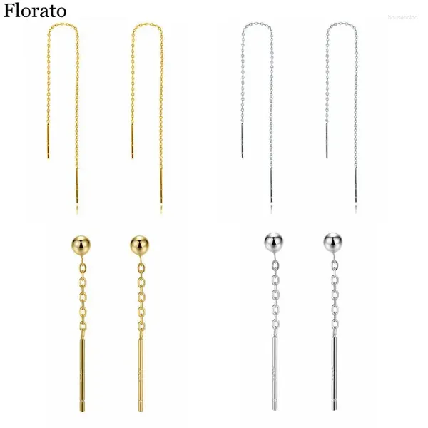 Dangle brincos piercings 925 prata esterlina longa borla corrente vários estilos rosqueados para mulheres ins moda jóias pingentes simples