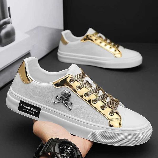 Sapatos de vestido 2023 nova moda crânio designer sapatos homens tênis de luxo hip hop superstar homem skate sapatos casuais originais masculinos tênis