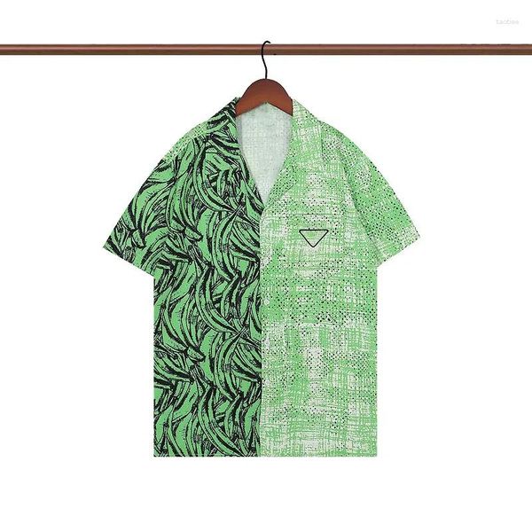 Blusas femininas rmsfe 2024 verde e amarelo banana completa impressa camisa de manga curta masculina ins solto lazer estilo hong kong