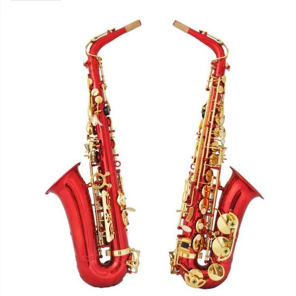 Kaluolin melhor qualidade saxofone alto e-flat vermelho sax alto bocal ligadura reed pescoço instrumento musical profissional leve