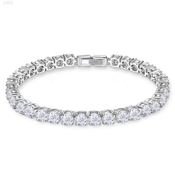 Diamante Moissanite brilhante em pulseira de tênis de tamanho pequeno de 4,5 mm para meninas