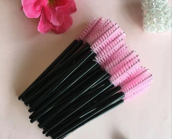 Make-up-Pinsel, 100 Stück, Make-up-Pinsel, synthetische Faser, Einweg-Wimpern-Mascara-Applikator, Zauberstab, Kosmetik-Werkzeug, Rosa