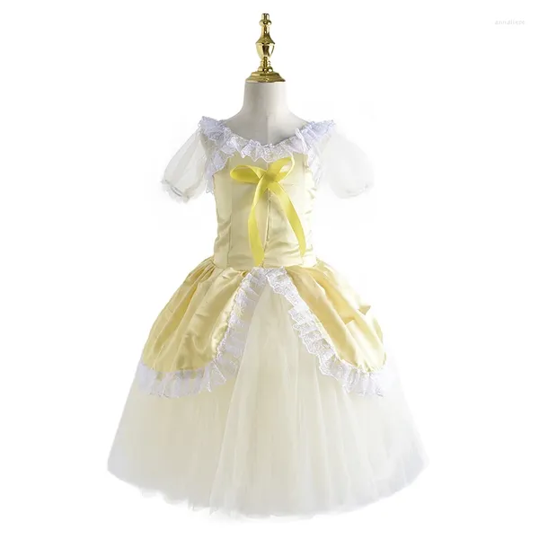 Palco desgaste ballet tutu saia profissional meninas cisne dança desempenho vestido longo para mulheres adultas trajes veludo top