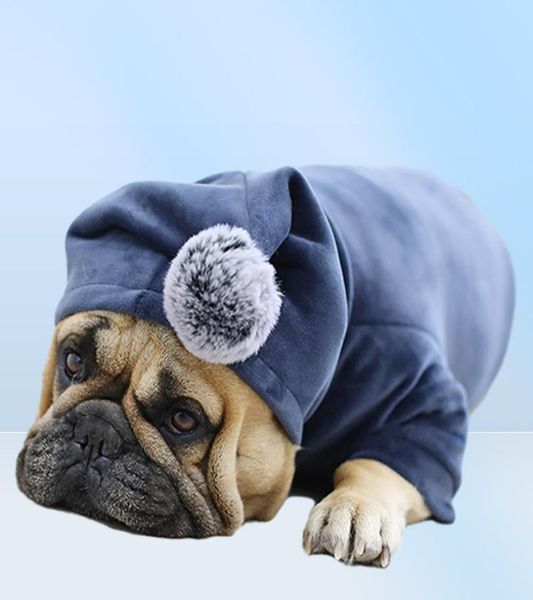 Roupas de inverno para cães de estimação, buldogue francês, casaco para cães, jaqueta gorda, roupas para animais de estimação, moletom com capuz, ropa perro york272u4673207