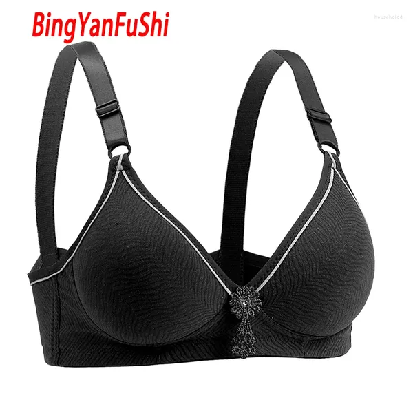 Sutiãs femininos sutiã sem costura lingerie macio algodão acolchoado roupa interior confortável 3 mm alças almofadadas em forma de u costas dormir push up c15