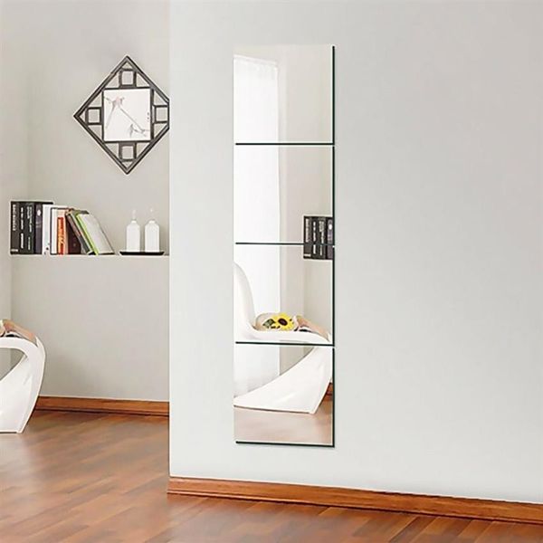 4 pezzi decorativi autoadesivi 3D piastrelle da parete mosaico effetto specchio camera quadrata adesivi decorazioni per la casa fai da te 30x30 cm Y200103310J