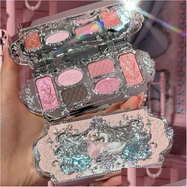 Sombra de olho Flor sabe Ballet Sombra Delicada Matte Brilho Shimmer À Prova D 'Água 6 Cores Glitter Paleta Beleza Cosméticos Drop Entregar Dhker