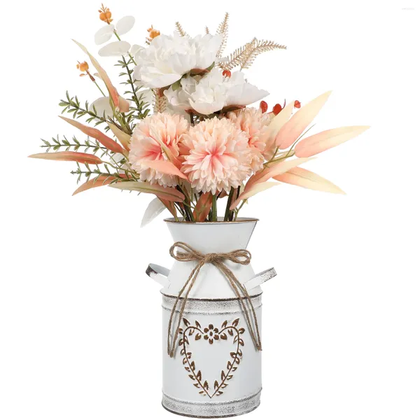 Vazolar kalp şeklindeki çiçek aranjman su sürahi çiçek vazo potu rustik buketler düğün