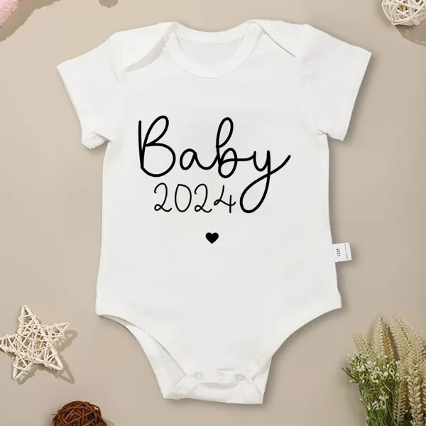 Macacão bebê 2024 nascido menina roupas de alta qualidade puro algodão aconchegante menino bodysuit feliz ano casa infantil onesies presente fino