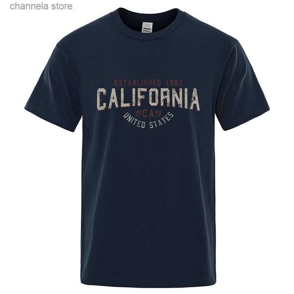 T-shirt da uomo Fondata nel 1982 California Stati Uniti T-shirt da uomo T-shirt estiva in cotone oversize Camicie con o-collo allentate traspiranti T-shirt Hip Hop T240202