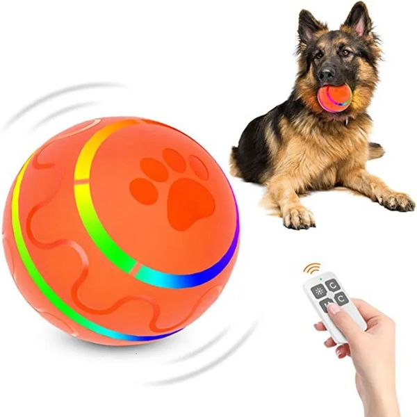 Bola elétrica inteligente do brinquedo do cão com led flashingpet gatos/cães brinquedos interativos da mastigação com controle remoto usb recarregável 240130