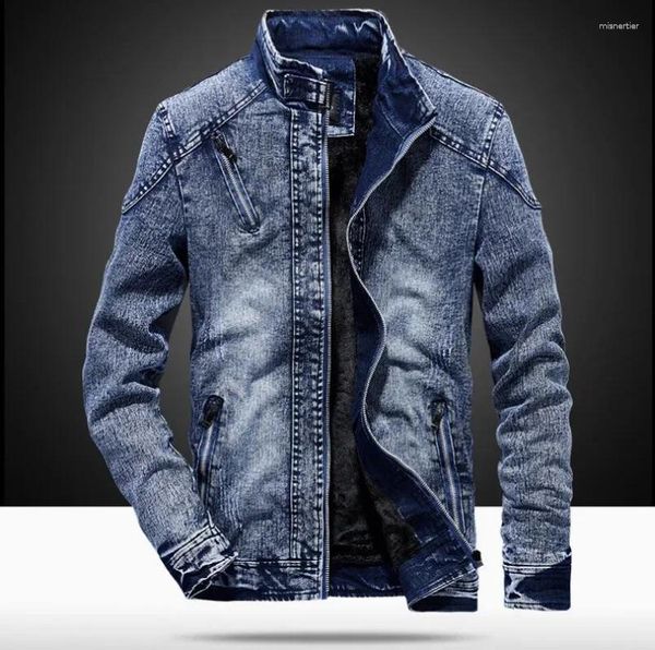 Erkek Ceketler 2024 Sonbahar ve Kış Denim Moda Açık Mavi Baskısı Sıradan Gömlekler Siyah