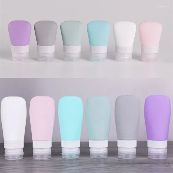 Garrafas de armazenamento doces coloridas viagem silicone recarregável sub-engarrafamento conjunto shampoo garrafa vazia produtos de cuidados com a pele recipiente de loção