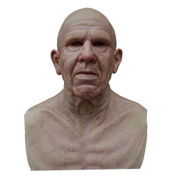 Party Masken Halloween Lustige Alter Mann Maske Gesicht Perücke Kopfbedeckung Horror Realistische Latex Maskerade Masque2978