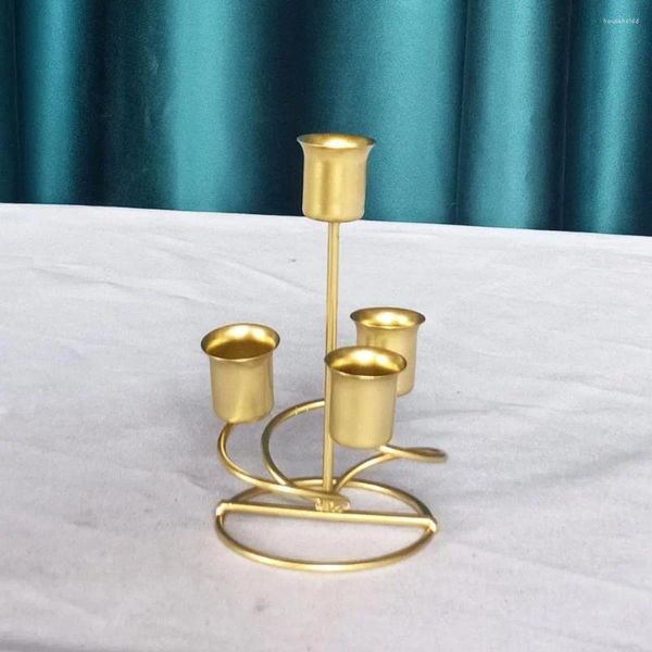 Mum Tutucular Elektroplu Yararlı Vintage Candlestick Akşam Yemeği Dekorasyon El Sanatları 2 Renk Şamdan Tutucu Geometrik Ev Malzemeleri