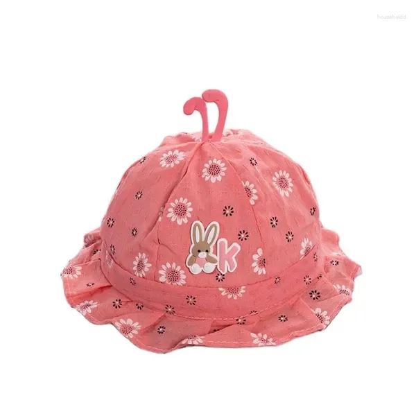 Haarschmuck Frühling Herbst Verstellbare geborene rosa Mütze für Babys Säuglingsbaumwollkappe mit Druckpunkten Kinder Kopfbedeckung 0-8M