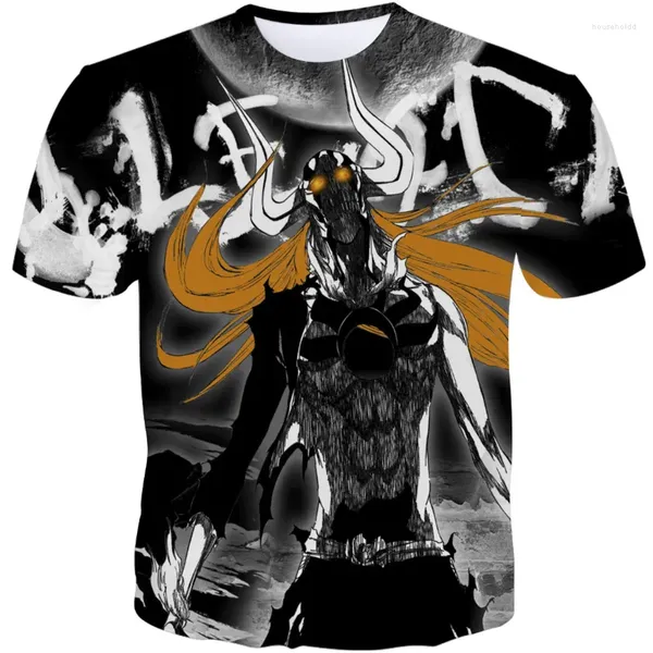 Erkek Tişörtleri 2024 Anime Bleach 3D Baskılı T-Shirt Unisex Sıradan Kısa Kollu Sweatshirt Harajuku Yuvarlak Boyun Büyük Boy