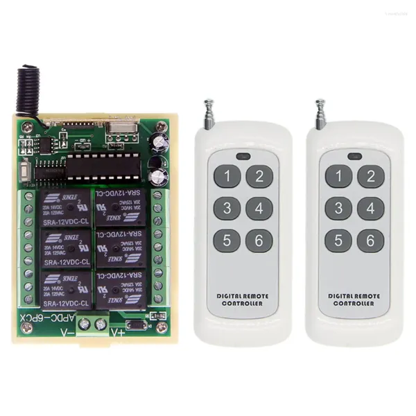 Controle Home Inteligente 500m DC 12V 24V 6CH 6 CH Pequeno Canal Controle Remoto Sem Fio Radio Switch Transmissor Receptor 315 / 433 MHz
