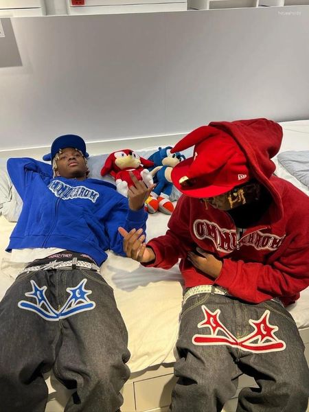 Kadın Hoodies Y2K Hoodie Hip Hop Mektubu Nakış Büyük Boyutlu Kapüşonlu Sweatshirt Erkekler Kadınlar 2024 Harajuku Kaya Üstleri Ceket Ceket Sokak Giyim