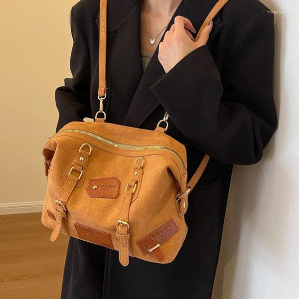 Sacos escolares outono e inverno saco feminino moda retro personalidade etiqueta decoração horizontal mini mochila rua tendência mochilas