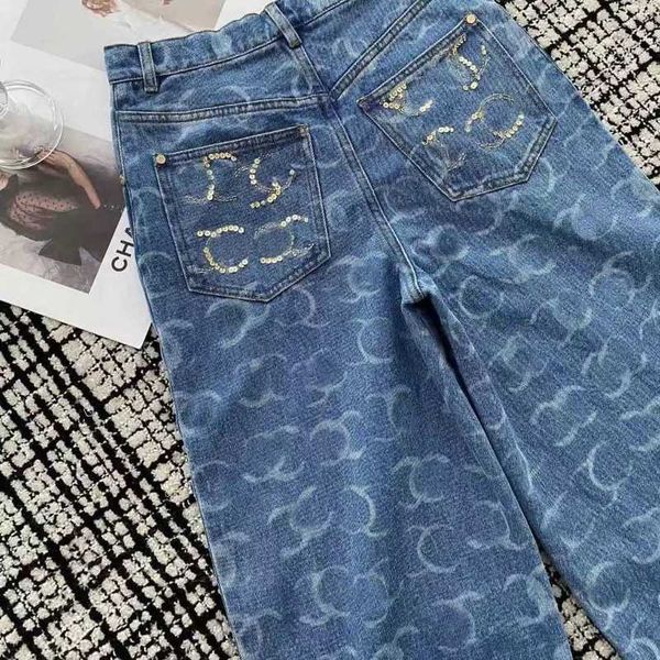 Tasarımcı kot pantolon yüksek sokak pantolon bacakları açık çatal sıkı kapris nakış baskısı denim pantolonlar sıcak zayıflama jean pantolon moda marka giyim xs 4xl