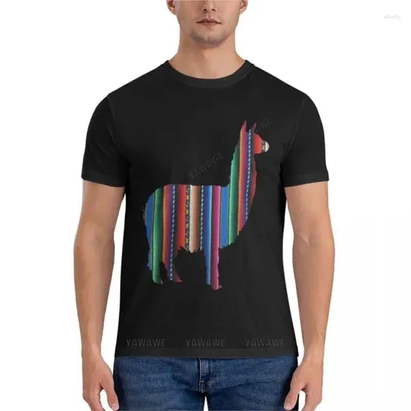 Polo da uomo Lama Textile Design Inca Ink T-shirt classica sudamericana BG originale Camicia con stampa animale per ragazzi Magliette vuote