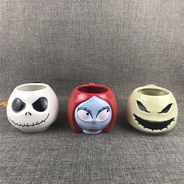 O pesadelo antes do natal jack skellington sally oogie boogie grande capacidade cerâmica copo de água caneca de café coleção presentes lj275e