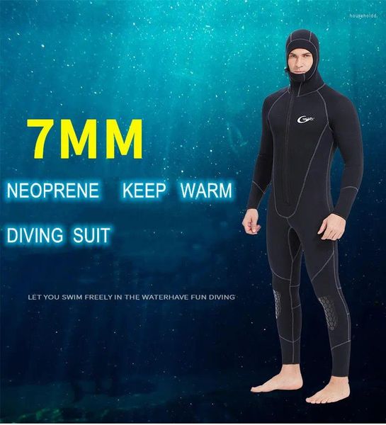 Per donna Costumi da bagno Neoprene da 7 mm Adulti Tenere al caldo Snorkeling completo del corpo Muta con cappuccio Scuba Surf Caccia subacquea Nuoto Pesca subacquea Immersioni