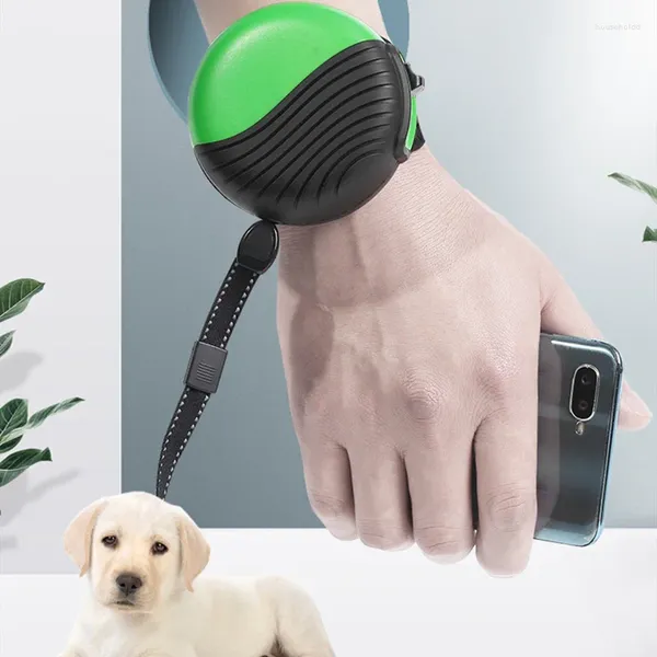 Coleiras de cachorro roleta trela pulso chumbo 3m corrente telescópica automática mão livre reflexiva para pequeno médio grande caminhada