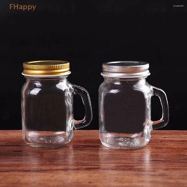 Weingläser 120 ml Mini Mason Jar S Transparentes Kristallglas mit Griffen Bar Club Party Wodka Spirituosen Whisky Geschenke