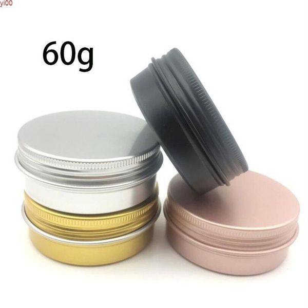 Frascos de alumínio 50 peças, 60g 60ml ouro rosa preto prata lata de metal 2oz recipientes cosméticos artesanato caixas de alumínio coloridas zkh91qualtity3122