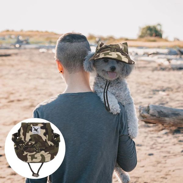 Vestuário para cães Chapéu de lona para animais de estimação Esportes Beisebol com furos para as orelhas para cães pequenos - Tamanho S (cor de camuflagem)
