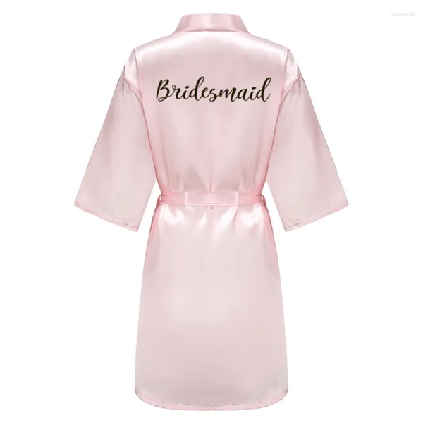 H kadın pijama pembe kimono saten kadın bornoz düğün kız kardeşi gelin damat nedime cüppeleri annesi