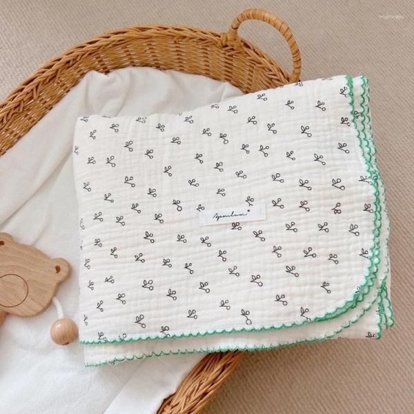 Cobertores toalha de bebê banho de algodão ultra-absorvente infantil criança nascido swaddle envolve camadas duplas de musselina