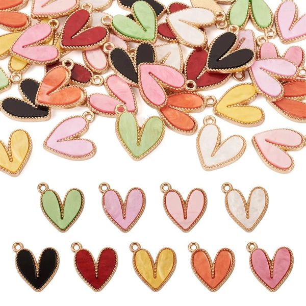 Colares Pingente 36 Pcs Liga Coração Charme Pingentes Para Fazer Jóias DIY Pulseira Colar Brinco Artesanato Acessórios de Decoração 15.5x15.5x2mm