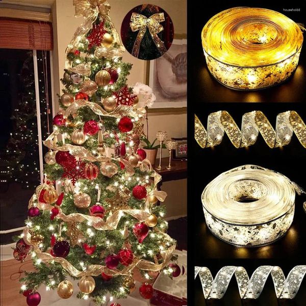 Decorazioni natalizie Nastro a LED Lucine Decorazione per albero Festa per la casa Stringa Regalo per l'anno di Natale