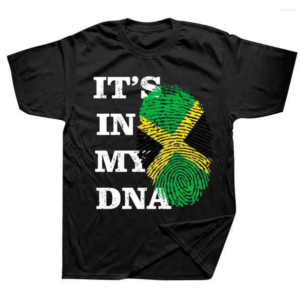 Homens Camisetas Está no meu DNA Jamaica Jamaican Pride Camisa Verão Gráfico Algodão Streetwear Manga Curta Presentes de Aniversário T-shirt Mens