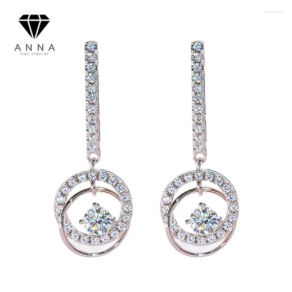 Orecchini pendenti D Colore VVS1 Moissanite Diamante Argento sterling 925 Placcato platino Goccia per le donne Scintillante Anniversario Gioielleria raffinata