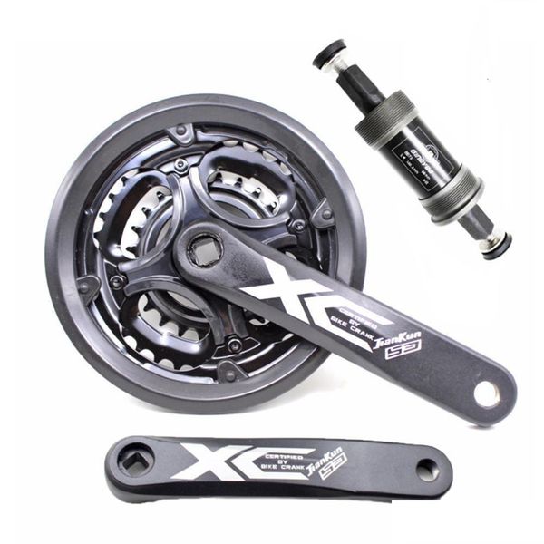 Bisiklet Serbest Tekerlekler Zincir çarklar Bisiklet Tekerlekleri Zincir çarkları MTB Crankset 7 8 9 Hızlı Bisiklet Krank Seti 24 34 42T 170mm Alüminyum Alaşım Diymonu Otuat