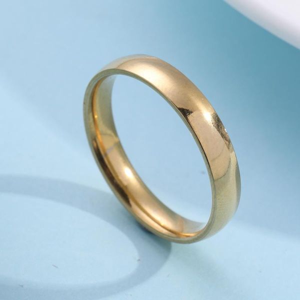 Band Ringe Zubehör Titan Stahl Ring 4mm Circar Glatte Paar Edelstahl Exquisite Plain Schmuck Frauen Drop Lieferung Ot9WF