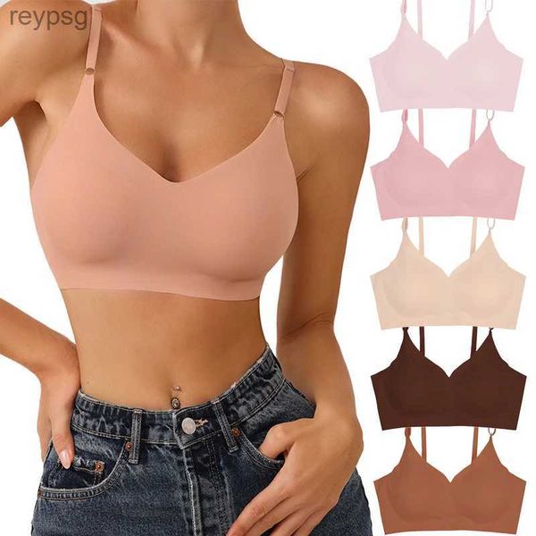 Bras Bras Hot Venda Verão Corte A Laser Sem Costura Sem Fio Push Up Bra Básico Crop Top Por Mayor Acolchoado Mulheres Brassier Ice Silk Seamless Bra YQ240203