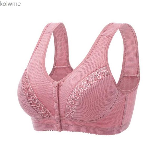 Bras kadınlar kablosuz brassiere ön düğme kapanma iç çamaşırı sütyen rahat spor sütyen artı yq240203