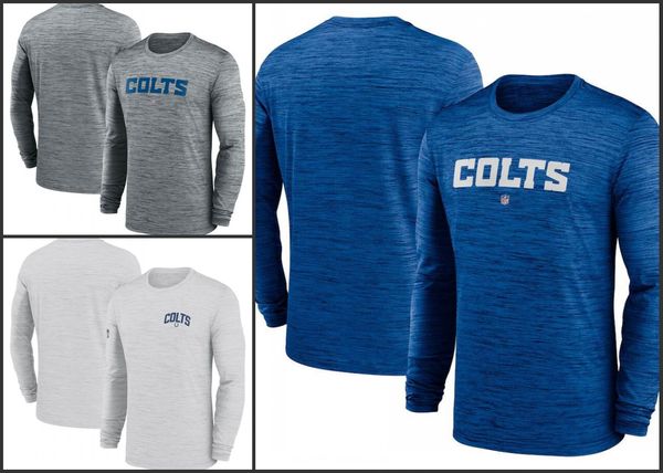 Indianapolis''Colts''Men Heather Grey Sideline Team Velocity Camiseta de manga comprida