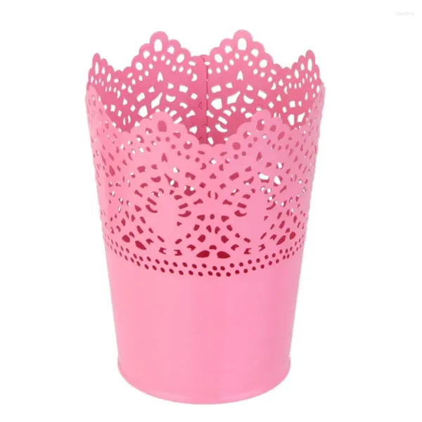 Garrafas 1x Crown Lace Cut Out Ferro Vaso de Flores Plantador Home Garden Decor W Bandeja