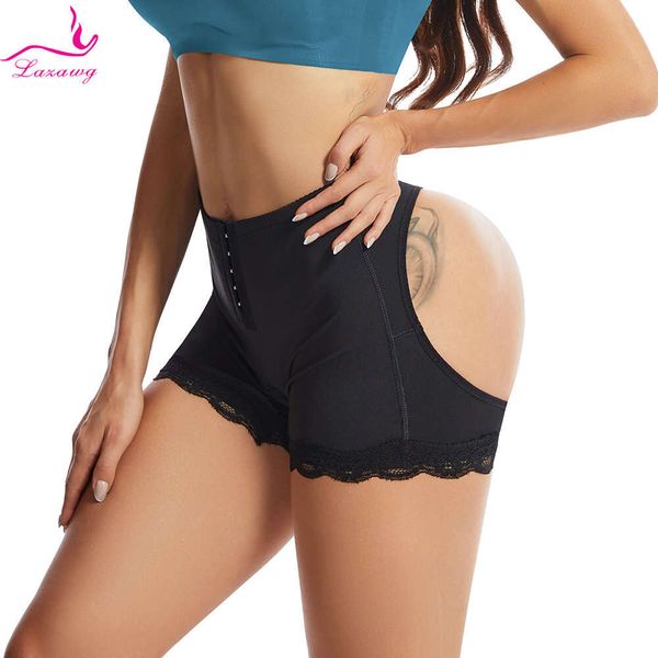 LAZAWG Damen-Lifter-Höschen mit Gesäßlöchern, Brust- und Bauchkontrolle, Hüftverstärker-Shorts, Booty-Lifting-Panty, Push-Up-Unterwäsche