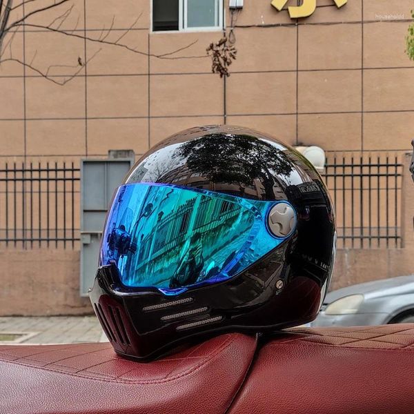 Caschi moto integrali uomo crociera Ghost Rider personalità teschio quattro stagioni scooter elettrico di tipo leggero