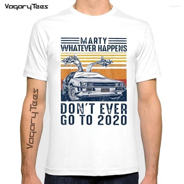 Мужские футболки с юмором, футболка Marty What Happens Don't Ever Go To 2024, белая мужская одежда с короткими рукавами, топы, футболки