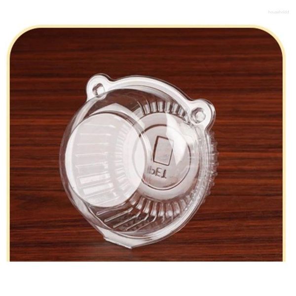 Moldes de cozimento 100 pcs plástico transparente único bolo de cupcake para caixa de suporte de cúpula de muffin