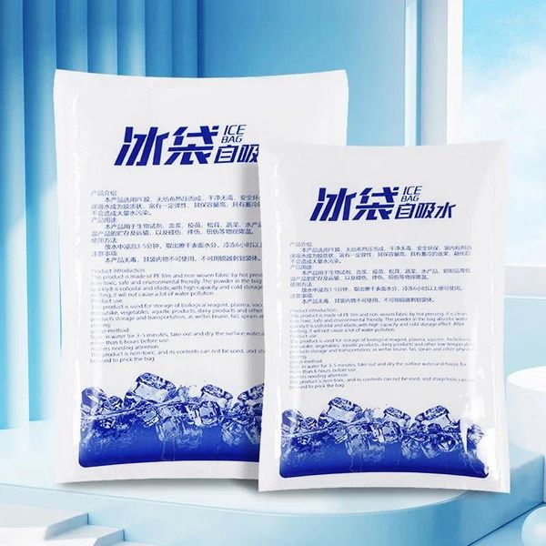 Sacos de armazenamento 100pcs auto-absorvente saco de gelo gel refrigerador reutilizável para alimentos frescos e preservação fria água livre grau