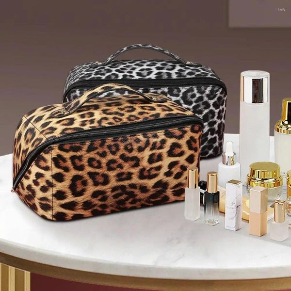 Kosmetiktaschen, nützlicher Toilettenartikel-Organizer, staubdicht, leichte Tasche, INS Leopardenmuster, Reise-Make-up